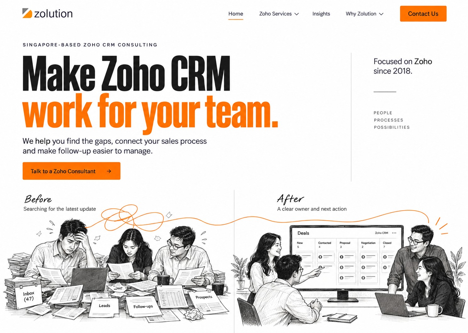 Before: a team searches through paperwork, messages and spreadsheets for the latest update.